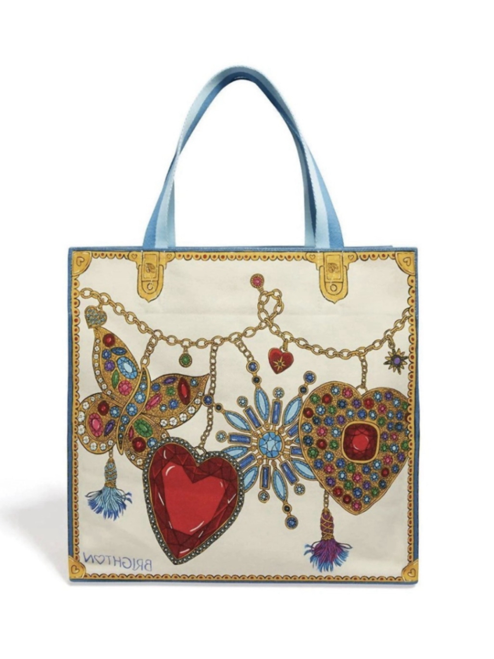 Brighton Canvas Tote Bag Large Glittering Love Multicolor NWOT